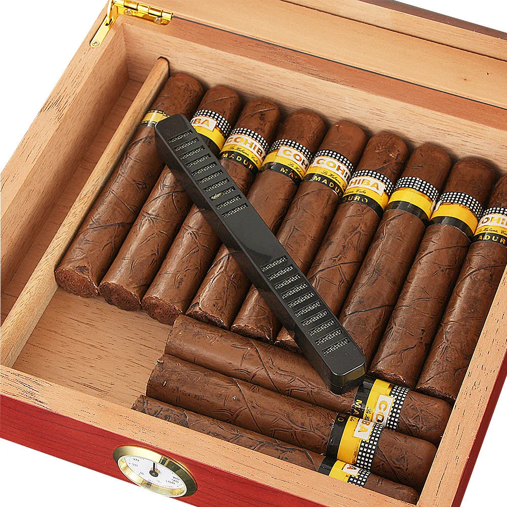 Premium Cedar Wood Cigar Travel Humidor Box Portable Cigar Case W/ Humidifier Hygrometer Cigar Humidor