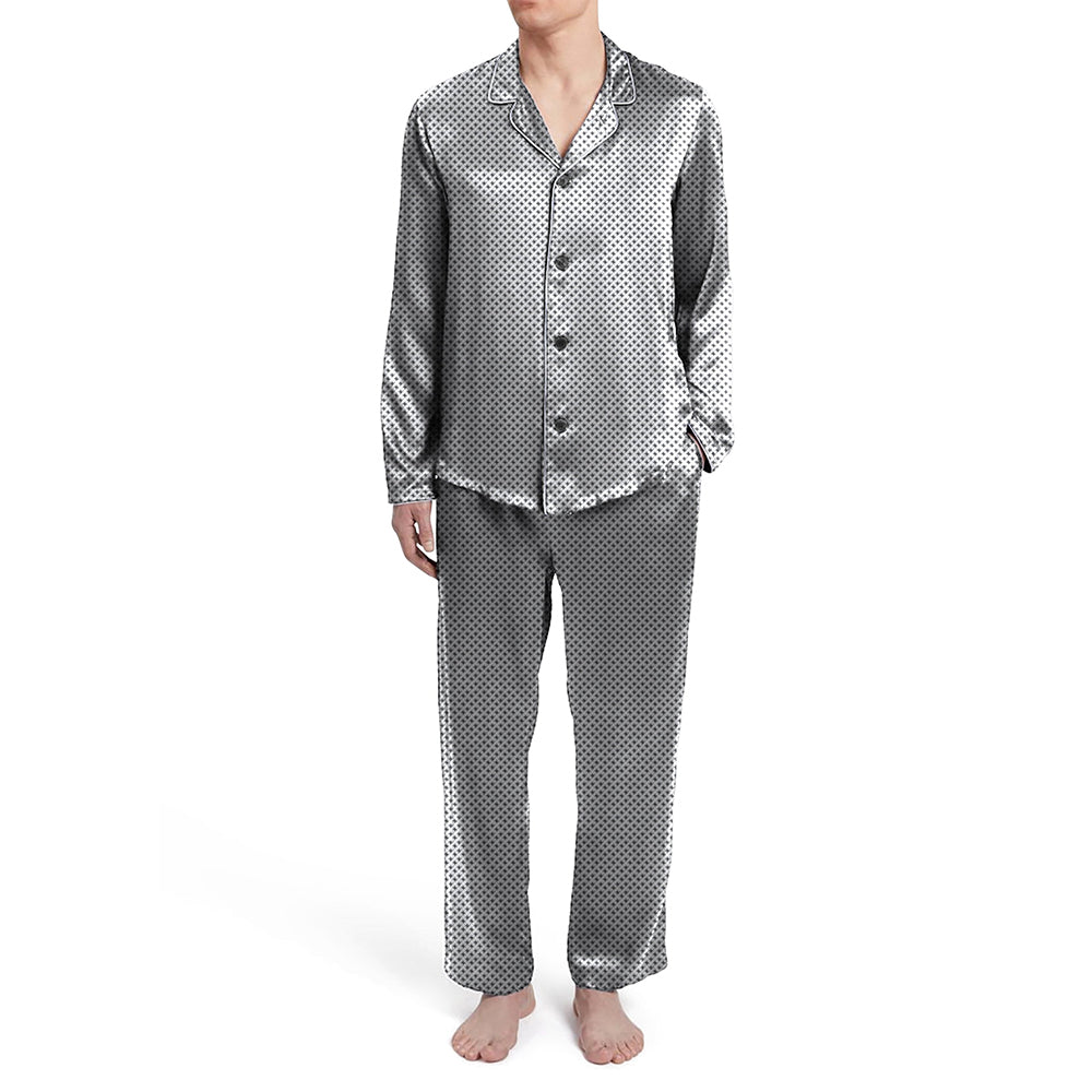 Mens check Silky Satin Pajama Set