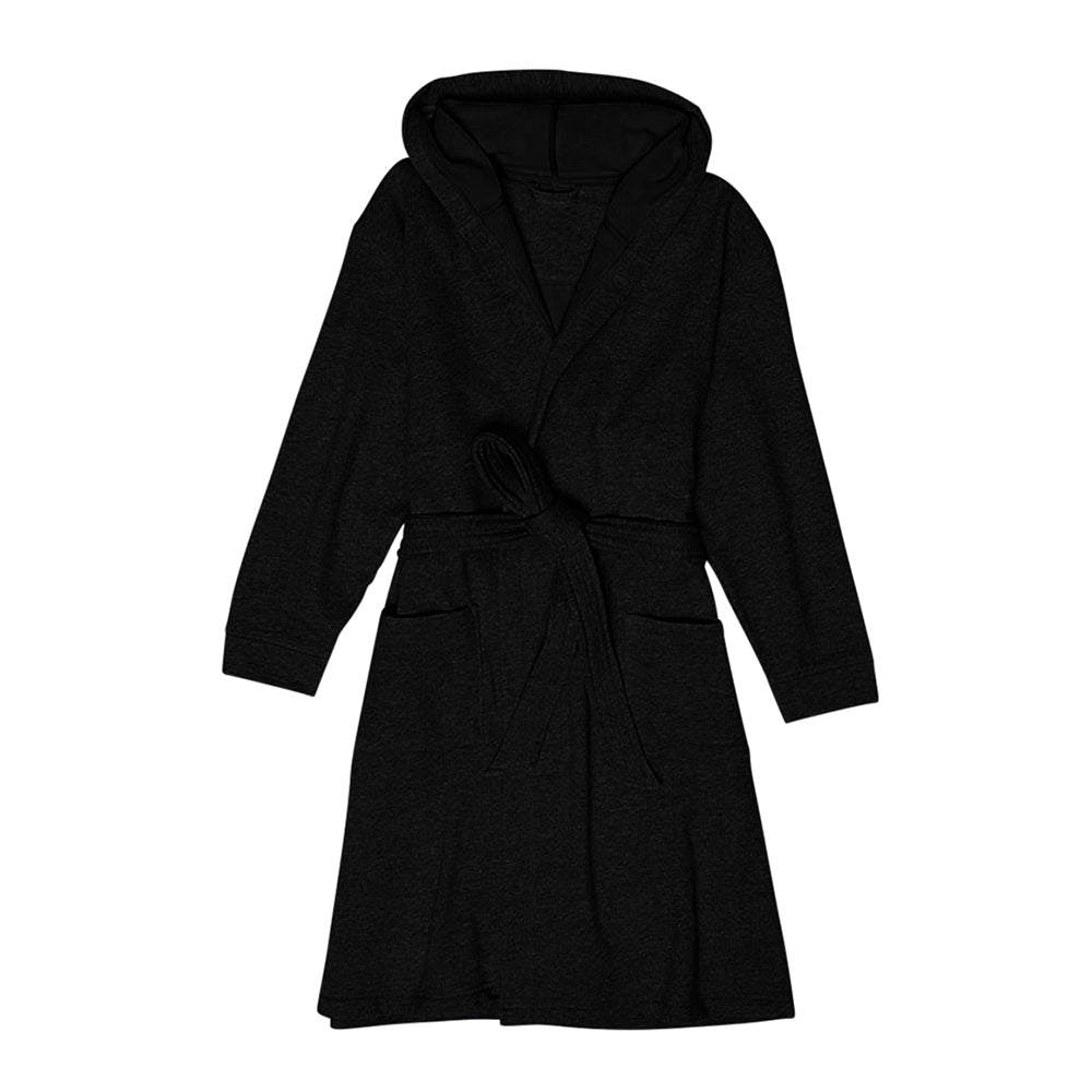 Hooded Sweatshirt Style Robe - Black