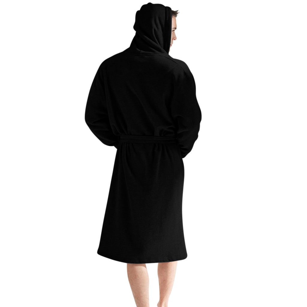 Hooded Sweatshirt Style Robe - Black