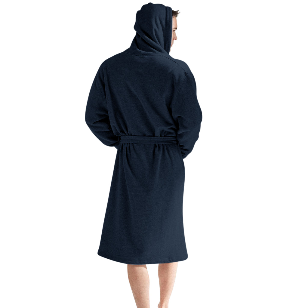 Hooded Sweatshirt Style Robe - Navy Blue