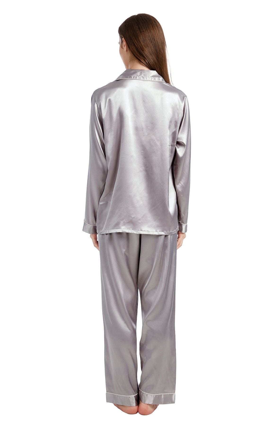 Satin Pajama Set - Grey