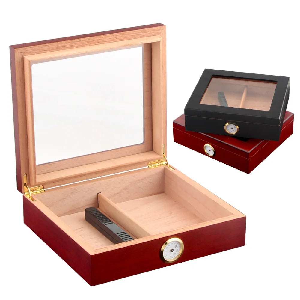 Premium Cedar Wood Cigar Travel Humidor Box Portable Cigar Case W/ Humidifier Hygrometer Cigar Humidor