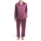 Mens Burgundy Striped Silky Satin Pajama Set