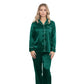 Satin Pajama Sets with contrast piping for women - Green