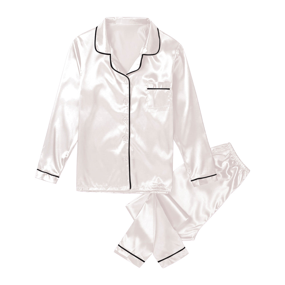 Satin Pajama Set - White