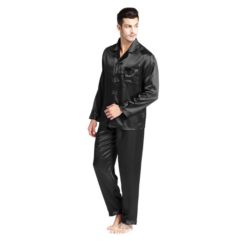 Silk black best sale pajama set