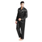Silky Satin Pajama Set for Men - Solid Black